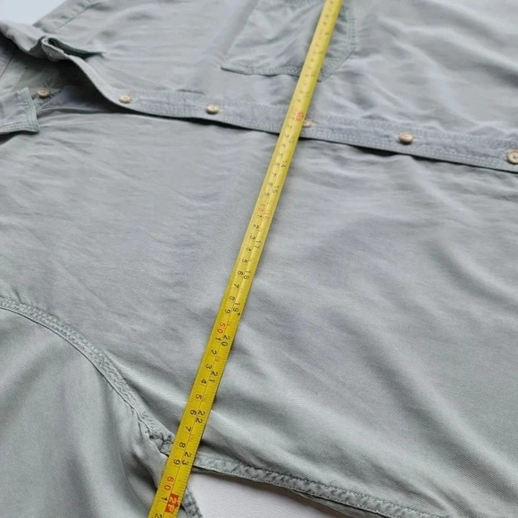 Tasso Elba Mens Grey Green Button Down Long Sleeve Shirt Cotton Tencel Twill M - Picture 9 of 9